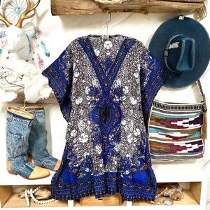 Boho Kaftan kimono/cover up w hippy southwestern vibe made in India